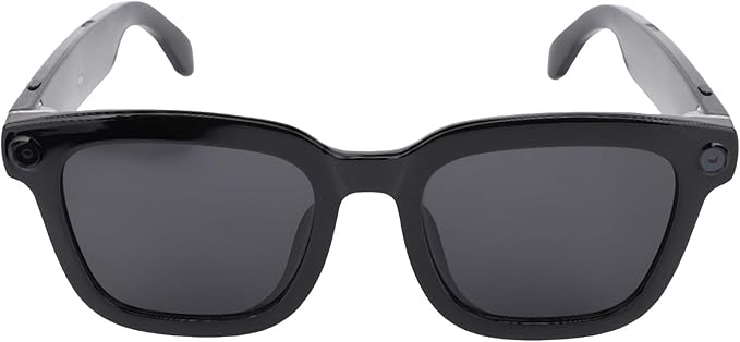 PUSOKEI AI Smart Brille, 1080p Kamera 5.3 Handsfree Musikanruf mit Mehrerer Sprachübersetzung für Reisearbeitsstudie