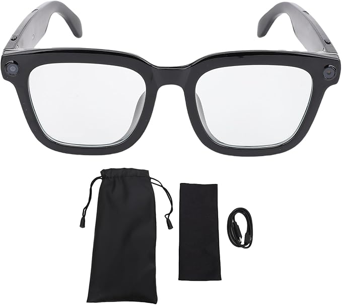 Denash Übersetzungs Brille AI Smart Glasses, 1080P HD-Kamera V 5.3 Blaulicht-Blockierung Gläser für Geschäfts Reisen mit Übersetzung