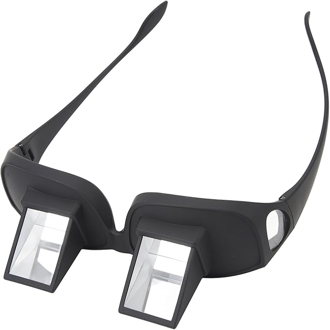 Tosuny Lazy Glasses, Bettprisma Brille, 90 Grad brechende Horizontale HD Prismenbrille, Spiegelbrille Zum Ablegen, Lesen und Fernsehen, Schwarz