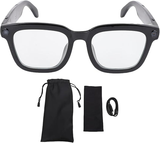 Denash Übersetzungs Brille AI Smart Glasses, 1080P HD-Kamera V 5.3 Blaulicht-Blockierung Gläser für Geschäfts Reisen mit Übersetzung