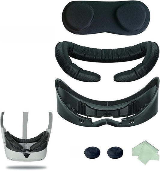 LICHIFIT VR Headset Gesichtsabdeckung PU Atmungsaktive Augenmaske Gesichtsschnittstelle Halterung Cushion Pad Lens Cover Rocker Caps für PICO4 Zubehör-Kit