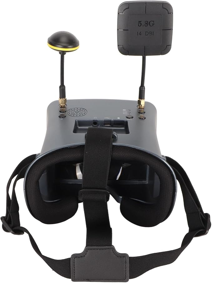 FPV-Brille, Videobrille, 5,8 G RC-Flugzeuge, FPV-Quadcopter-Drohnenbrille, DVR, 4,3-Zoll-Bildschirm, 800 X 480 Display, 16:9 Display, FPV-Video-Displaybrille mit 3,7 V, 2000