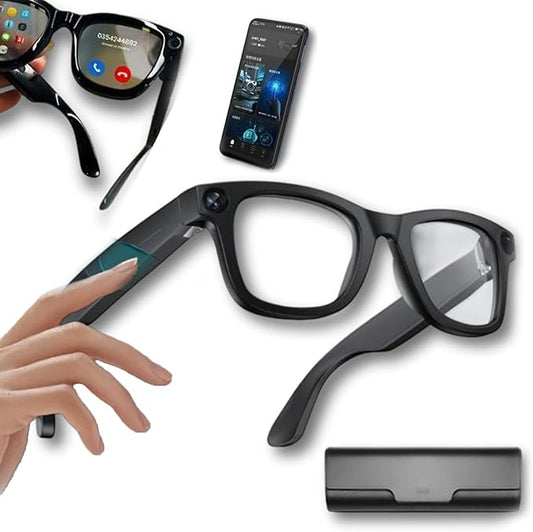 CyanVue AI Smart Glasses, 2025 KI übersetzer brille mit kamera 8mp Blaulichtfilter, AI Real-Time Translation(144 Sprachen), Freisprechen & Musik & Sprachassistent für Business, Reisen (Anti bluelight)