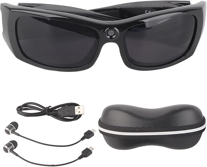 lvifloae 1080p Smart Bluetooth HD-Kamera Polarisierte Brillengläser Sport-Sonnenbrille, Unterstützung für Anrufe, Videomusik, Geeignet für Indoor- und Outdoor-Sportarten, Autofahren,